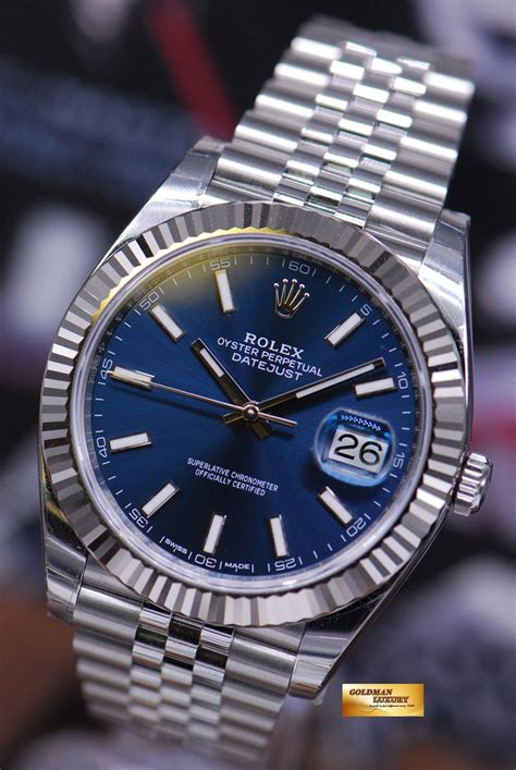 mens rolex oyster perpetual datejust blue vignette serti clasp jubilee|2021 Rolex Datejust 41 mm.